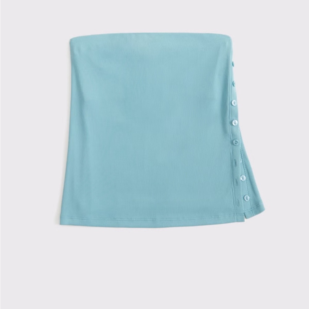 NWT! Abercrombie & Fitch Side-Button Tube Top Turquoise Large